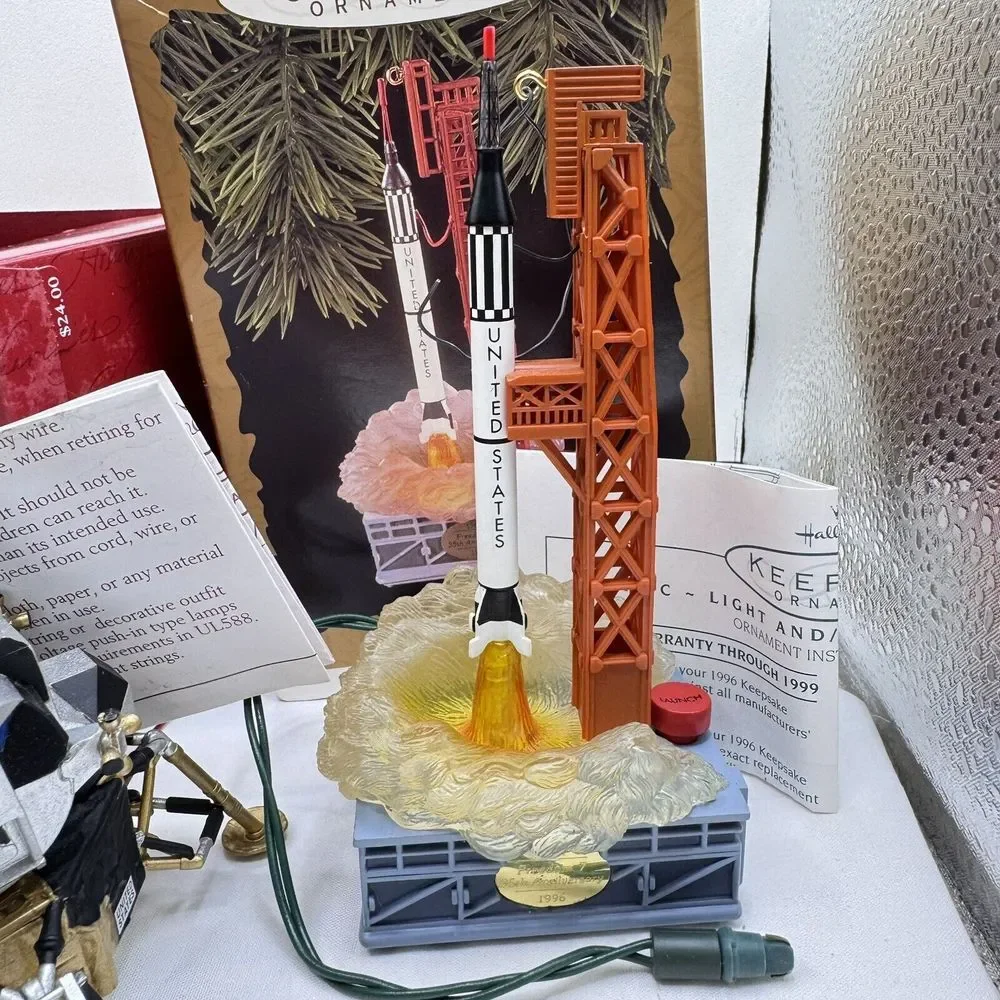 Hallmark Keepsake 3 Spacecraft Ornaments Vintage '92 '96 '98 Original Boxes Xmas